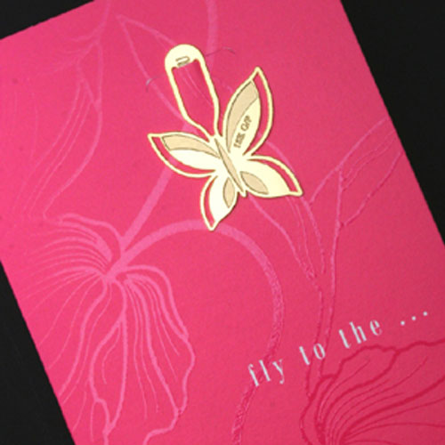 책갈피 북마크 카드 (미니) - 핑크나비