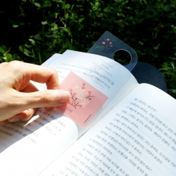 한국문학 투명 책갈피 북마크 - 꽃