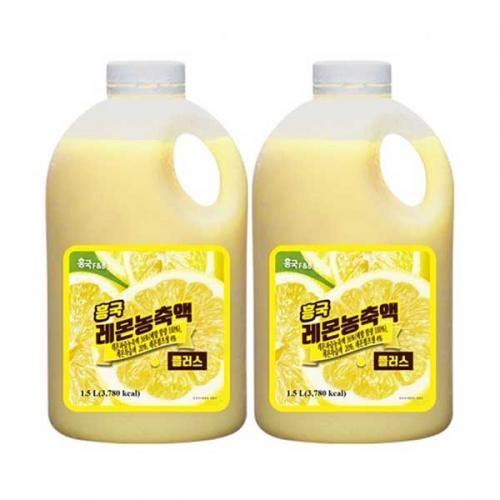 (업체발송) 흥국에프앤비 레몬 농축액 플러스 1.5L 2개 세트