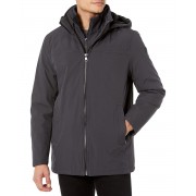 Calvin Klein Mens Hooded Rip Stop Water and Wind Resistant Jacket with Fleece Bib 9623185_69042