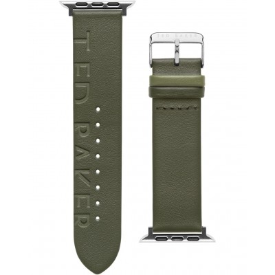 Ted Baker Ted Engraved Leather Light Green Keeper smartwatch band compatible with Apple watch strap 42mm  44mm 9606919_396
