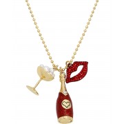 Betsey Johnson Going All Out Champagne Charm Pendant Necklace 9944416_8464