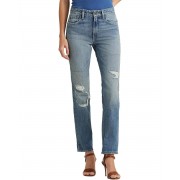 LAUREN Ralph Lauren Distressed High-Rise Straight Ankle Jeans in Cassis Wash 9975521_747776