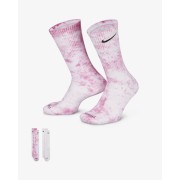 Nike Everyday Plus Cushioned Tie-Dye Crew Socks (2 Pairs) DM3407-913