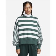 Nike Sportswear Phoenix Fleece Womens Over-Oversized Striped Crew-Neck Sweatshirt FQ6226-397
