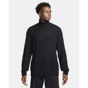 Nike Life Mens Cable Knit Turtleneck Sweater FB7770-010