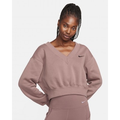 Nike Sportswear Phoenix Fleece Womens Cropped V-Neck Top FN3651-208