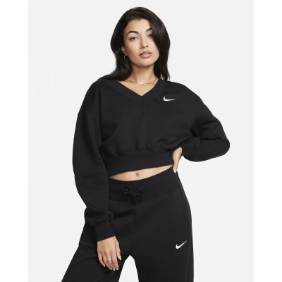 Nike Sportswear Phoenix Fleece Womens Cropped V-Neck Top FN3651-010
