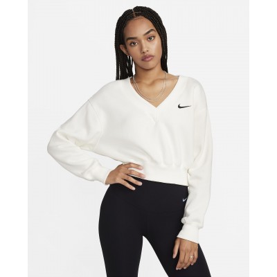 Nike Sportswear Phoenix Fleece Womens Cropped V-Neck Top FN3651-133