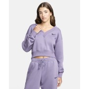 Nike Sportswear Phoenix Fleece Womens Cropped V-Neck Top FN3651-509