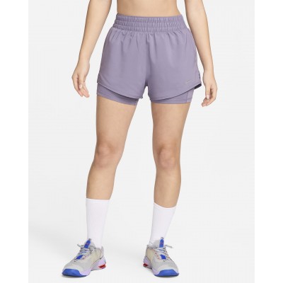 Nike One Womens Dri-FIT High-Waisted 3 2-in-1 Shorts DX6016-509
