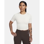 Nike Zenvy Rib Womens Dri-FIT Short-Sleeve Cropped Top FN7467-104