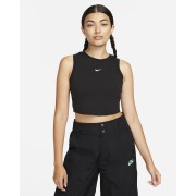 Nike Sportswear Chill Knit Womens Tight Cropped Mini-Rib Tank Top FB8279-010