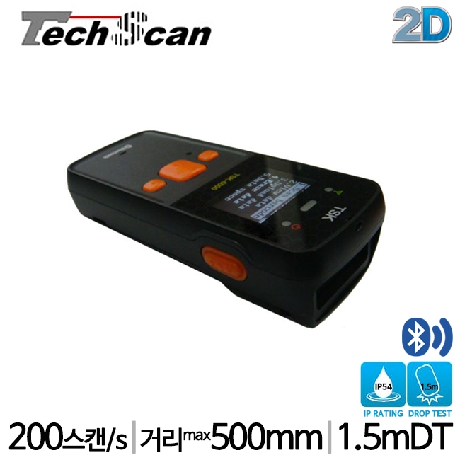 [테크스캔] TSK-6000 바코드스캐너 무선 이동 미니 블루투스 1D 2D TechScan